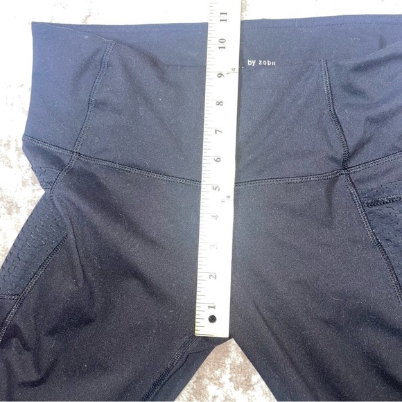 Z by Zobha black full length leggings with hip phone pockets SZ 4/6 ankle zip - Picture 10 of 10